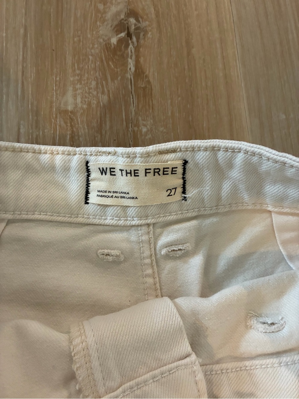 We The Free Cream High-Rise Denim Shorts - Picture 2 of 6